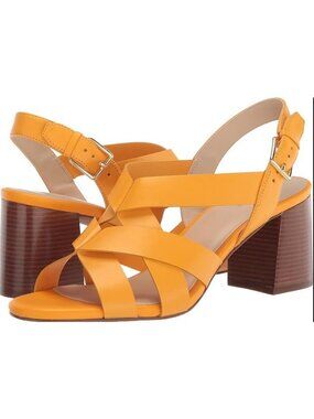 Cole Haan Women's Jamie 65mm Heeled Radiant Yellow Semi Shine Sandal Sz 8